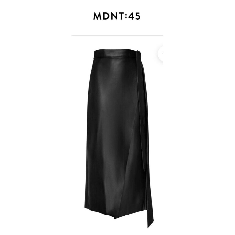 Mdnt:45 Faux Leather High-Waisted Wrap Skirt Size Xl — image 3 of 8